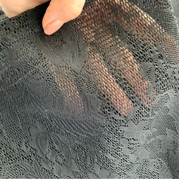 Black Mesh Flower pattern Party High waist Fashion modern Skirt UK brand TFNC - Picture 4 of 16